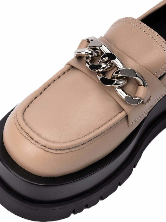 Recess Women's Loafers in Beige Color