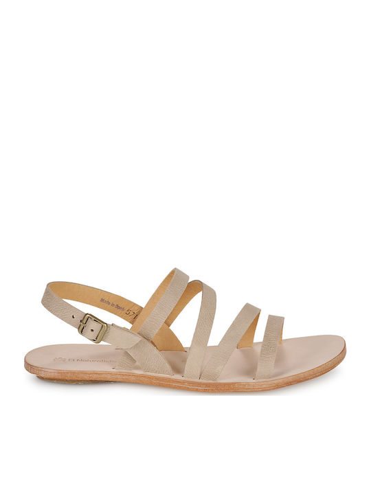 Women's Flat Sandals in Beige Color