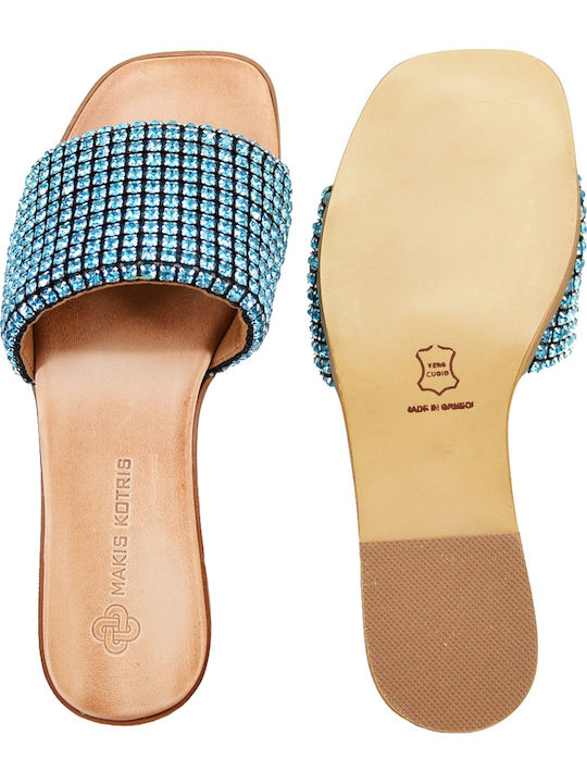 Sandale Casual Damă De Piele Albastru Deschis