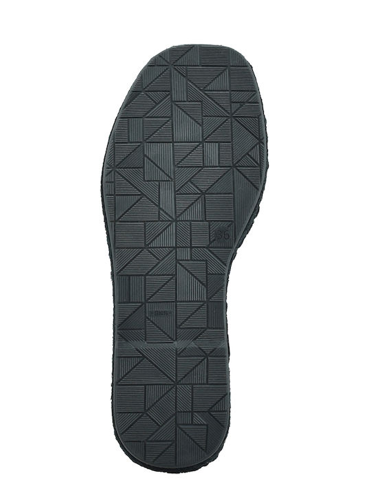 Leder Flache Sandalen für Damen in Schwarz Farbe