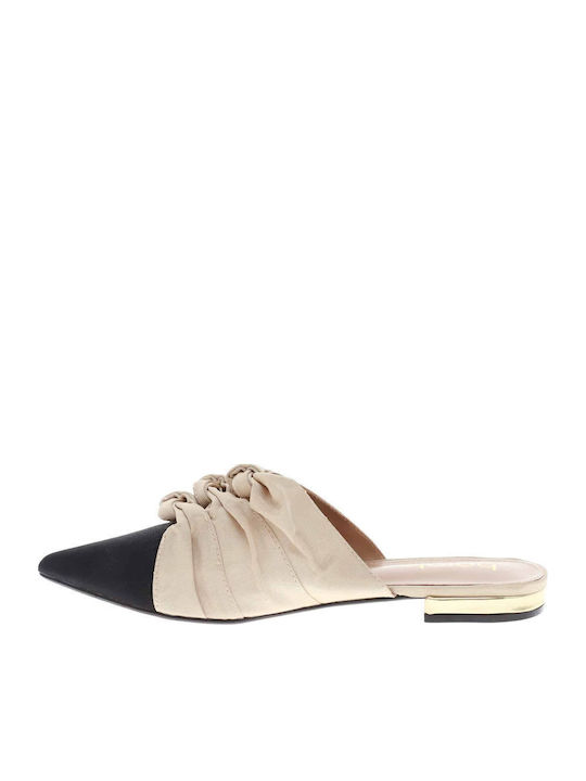 Flach Mules in Beige Farbe