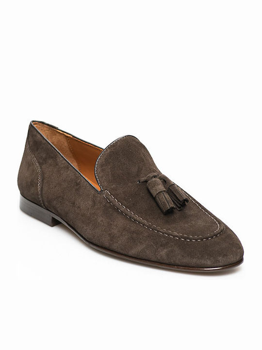 Marco Ferretti Men's Suede Loafers Brown