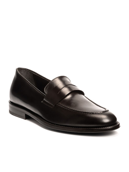 Perlamoda Men's Leather Loafers Brown