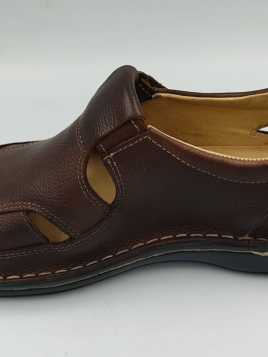 Leder Herrensandalen in Schwarz Farbe