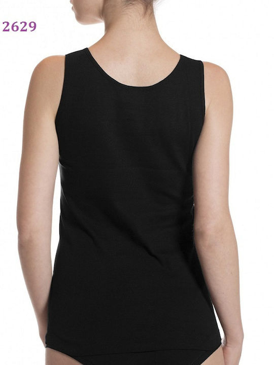 Diana Women's Sleeveless Cotton T-Shirt Black