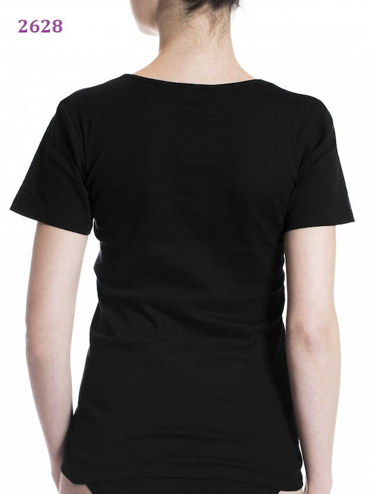 Diana Women's Short Sleeve Cotton T-Shirt Black