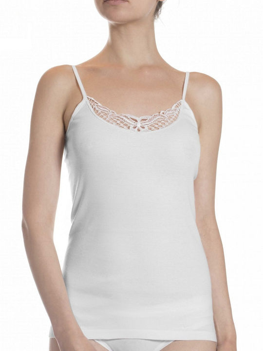 Diana Women's Sleeveless Cotton T-Shirt White