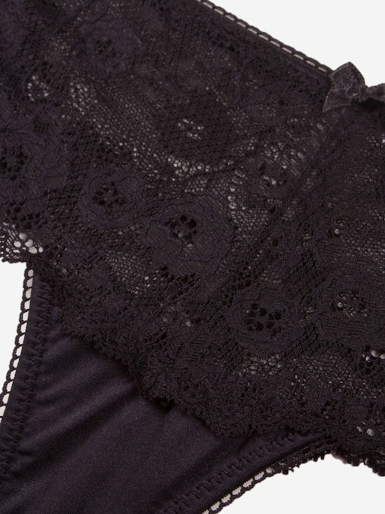 Norddiva Lace Underwear Set with Bra & Brazil Black