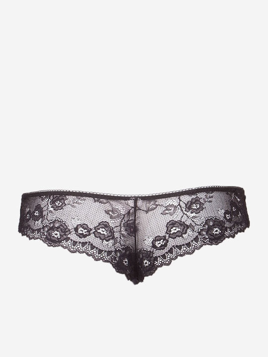 Norddiva Lace Underwear Set with Bra & Brazil Black