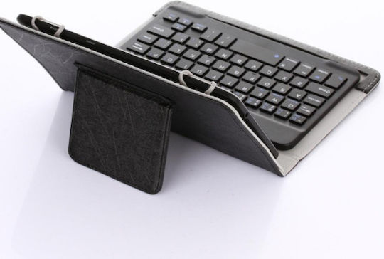 Universell Klappdeckel mit Tastatur Englisch US Schwarz (Universell 10 Zoll)