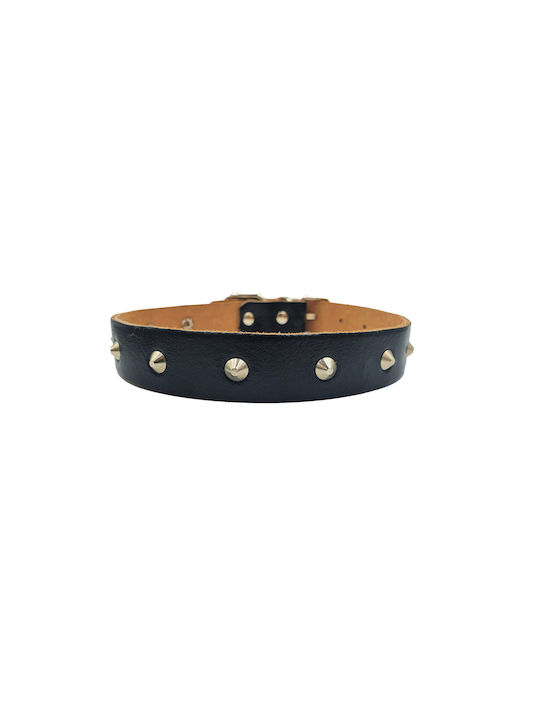 ByLeather Dog Collar Leather in Black color Small 35cm