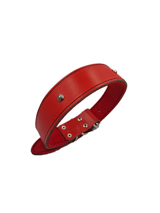 ByLeather Dog Collar Leather in Red color Small 60cm