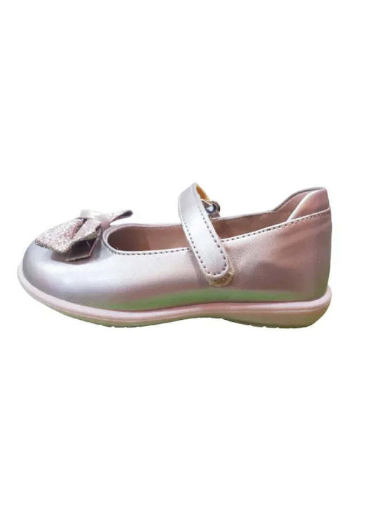 Ricco Mondo Kids Anatomic Ballerinas with Hoop & Loop Closure Beige