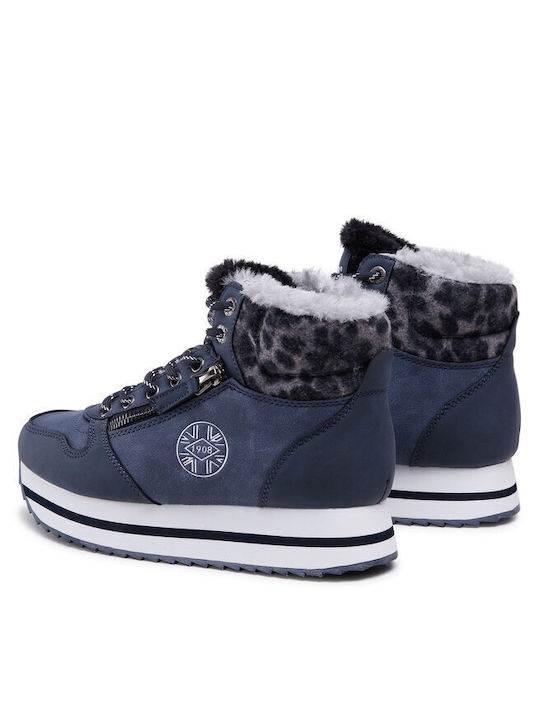 Women's Ankle Boots Platform Navy Blue