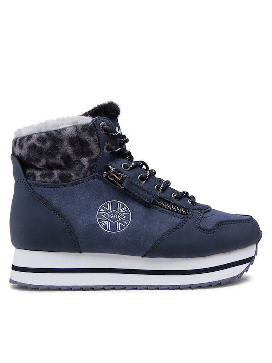 Women's Ankle Boots Platform Navy Blue