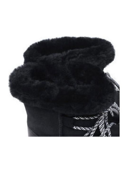 Suede Snow Boots Blurred Black