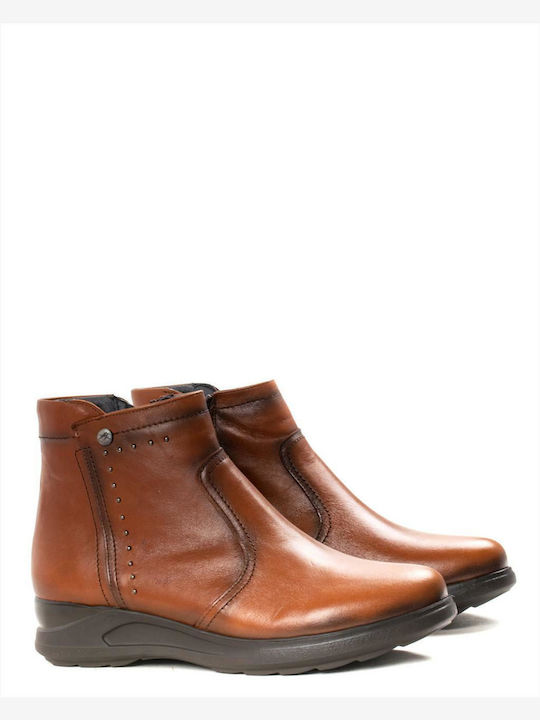 Fluchos Sugar Leather Women's Ankle Boots Tabac Brown