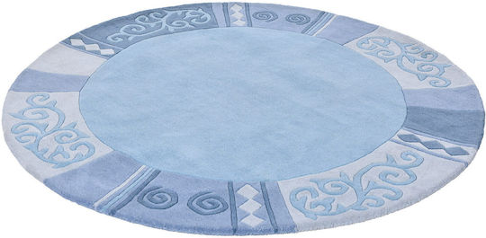 Covor Handmade Antiderapant Φ150cm Albastru - TH581403