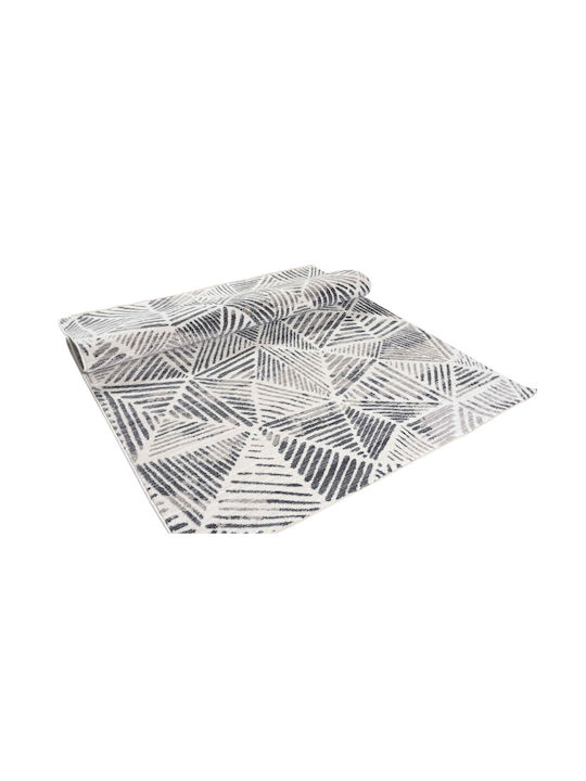 Modern Cotton Bedroom Rugs Set Gray MYSTICPOL4023SILBEDSET 3pcs