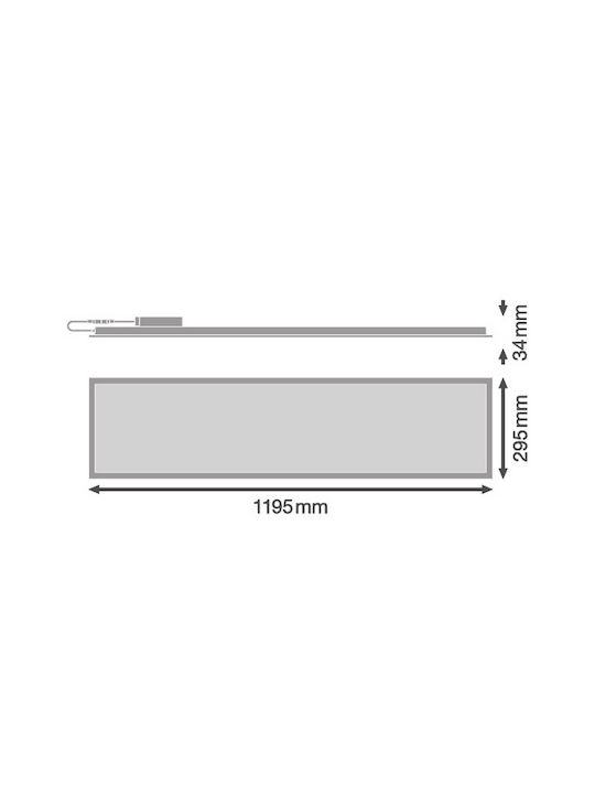 Ledvance Panel Rectangular LED Panel 33W with Natural White Light 120x30cm