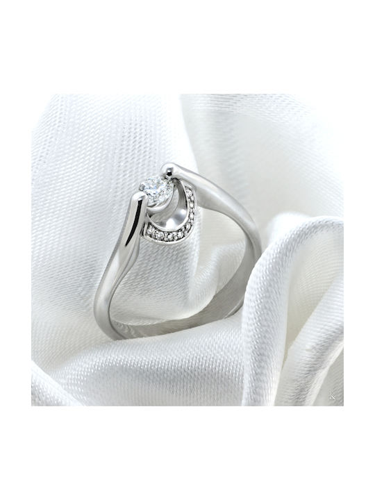 Single Stone from White Gold 18K with Diamond