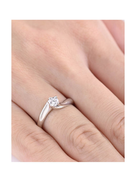 Soledor Single Stone from White Gold 14K