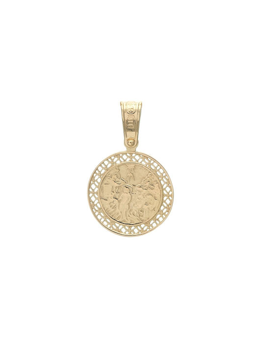 Pendant Kids Talisman with Virgin Mary from Gold 14K ΠΦ0377