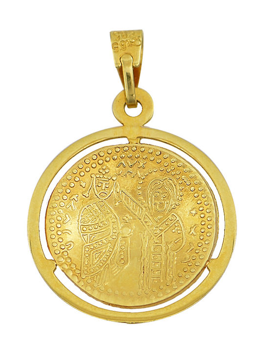 Pendant Kids Talisman Double Sided Constantine from Gold 14K 830975