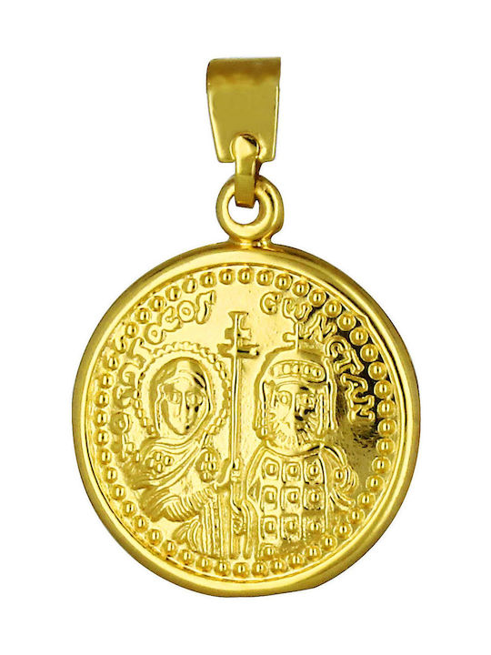 Pendant Kids Talisman Double Sided Constantine from Gold 14K P-15092