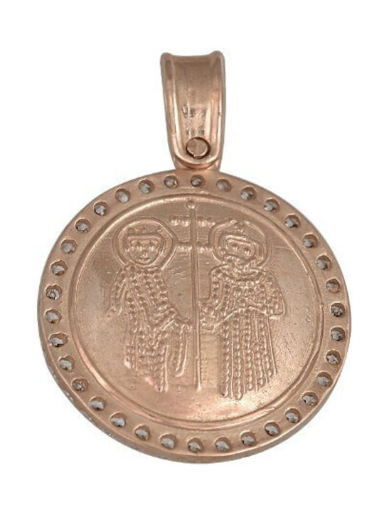 Pendant Kids Talisman Double Sided Constantine from Gold 14K 6003ΡΛ1