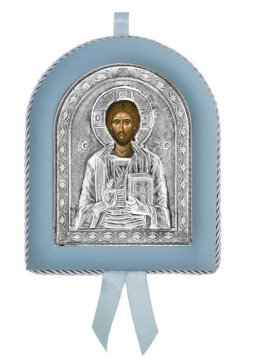 SilverBrand.gr Saint Icon Kids Talisman with Jesus Christ made of Silver 1311528A BOY