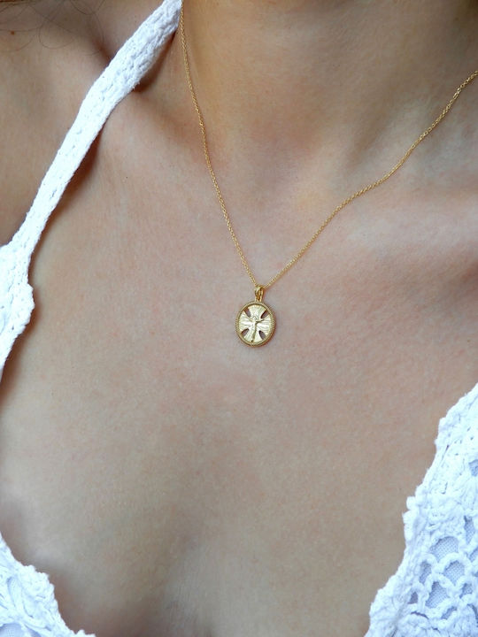Art d or Pendant Kids Talisman Double Sided with Chain Konstantinato made of Gold 9K ARDP-KAL-225