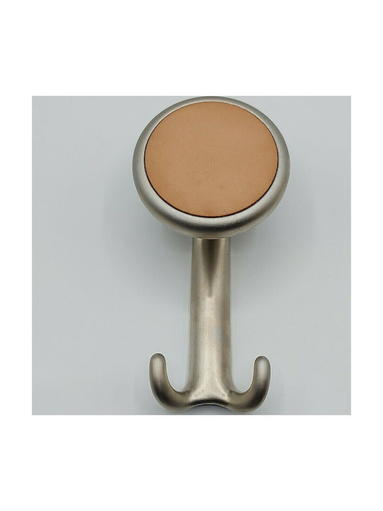 Mital Wall Hanger Metal 2 Hooks Silver 8x6x16cm