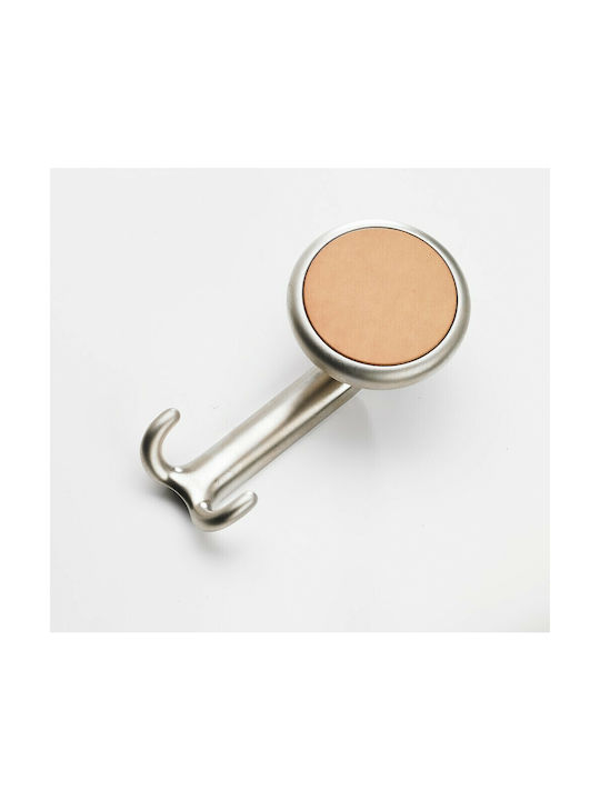 Mital Wall Hanger Metal 2 Hooks Silver 8x6x16cm