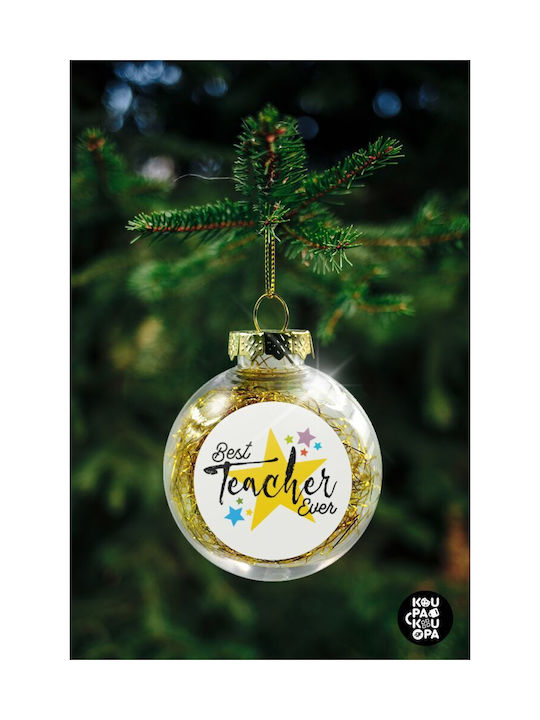 Weihnachtshänger Kugel Ornament Plastik Gold 8cm