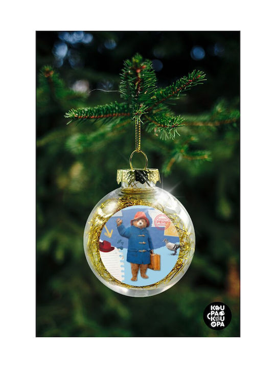 Christmas Plastic Bear Ornament Transparent 8x8cm