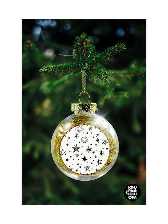 Weihnachtshänger Kugel Ornament Plastik Gold 8cm