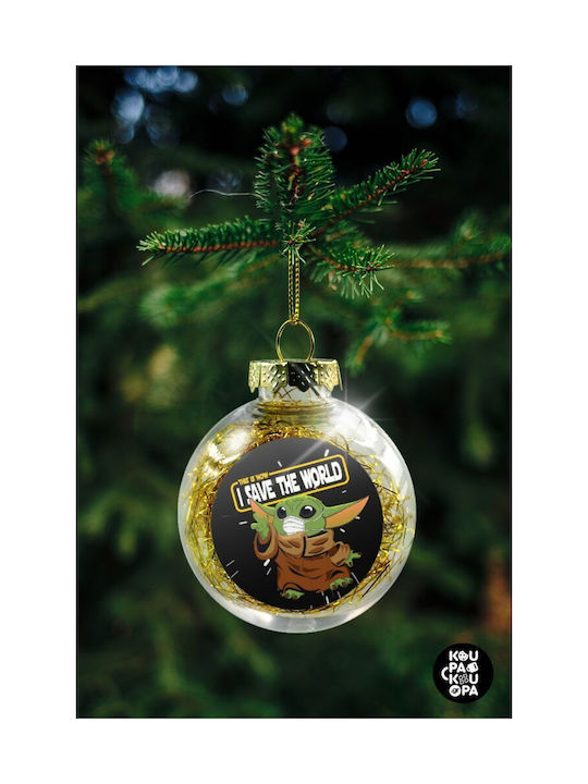 Weihnachtshänger Kugel Ornament Plastik Gold 8cm