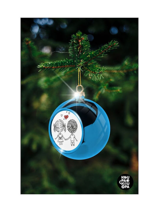 Hold My Hand Ever Weihnachtshänger Kugel Ornament Plastik Blau 8cm