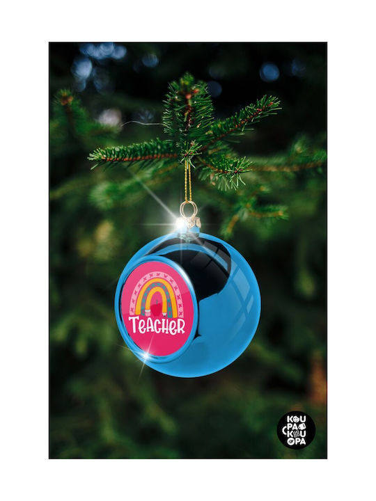 Rainbow Teacher Weihnachtshänger Kugel Ornament Plastik Blau 8cm