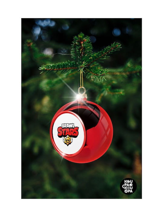 Brawl Stars Christmas Plastic Ball Ornament Red 8cm