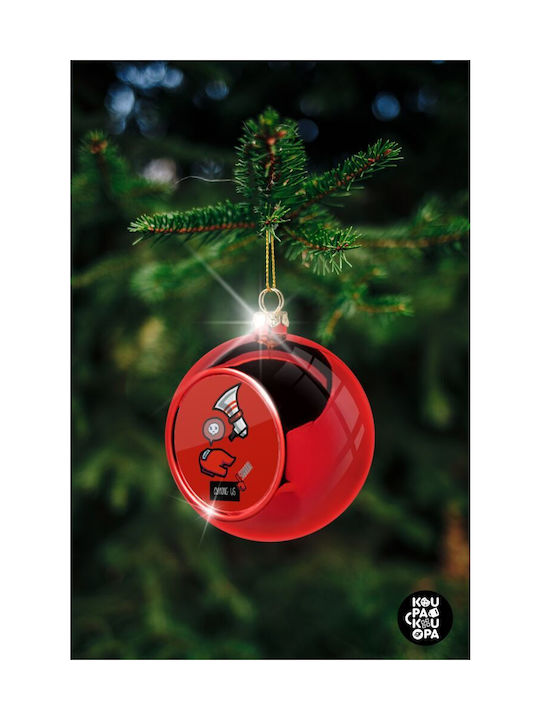 Among Us Shhhh Christmas Plastic Ball Ornament Red 8cm