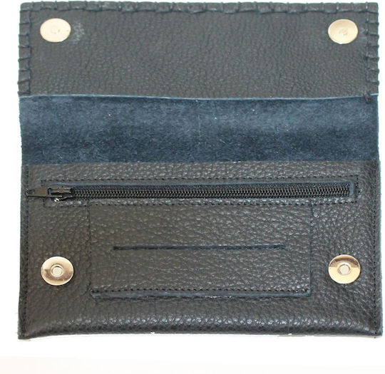 Panora Lederne Tabaktasche in Gray mit magnetischem Verschluss 16.2x9.5cm