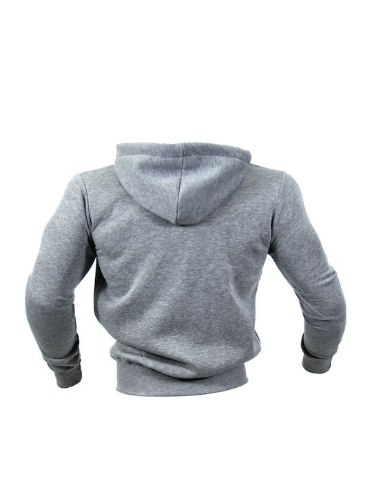 H&S Men's Sweatshirt Jacket with Hood and Pockets Gray