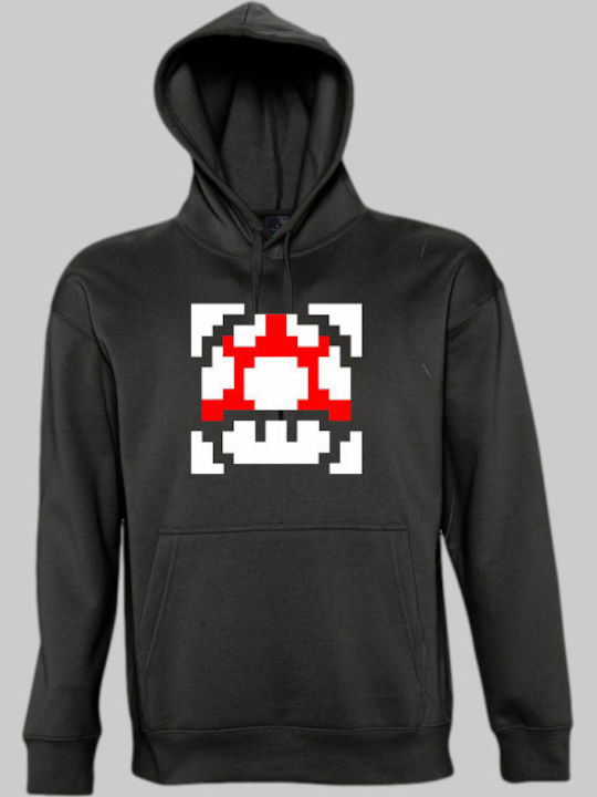 TKT Super Mario Mushroom Θεματική Μπλούζα με Στάμπα Μαύρη
