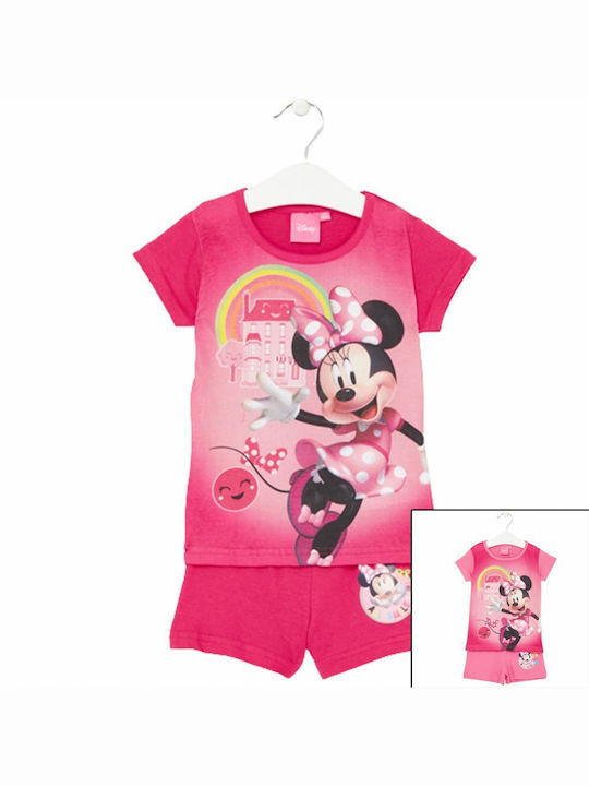 Minnie Mouse Παιδική Πιτζάμα Καλοκαιρινή Ροζ Minnie Mouse Short Minnie Mouse Παιδική Πιτζάμα Καλοκαιρινή Ροζ Minnie Mouse Short