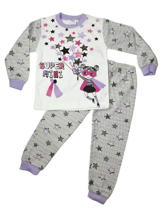 Supermini Kids Pyjamas Winter Cotton Lila Super