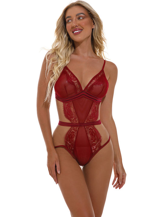 La Lolita Amsterdam Sexy Κορμάκι με Δαντέλα Κόκκινο La Lolita Amsterdam Sexy Κορμάκι με Δαντέλα Κόκκινο
