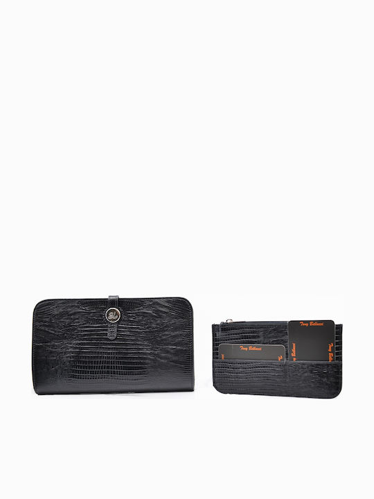 Large Leather Women's Wallet Classic Black