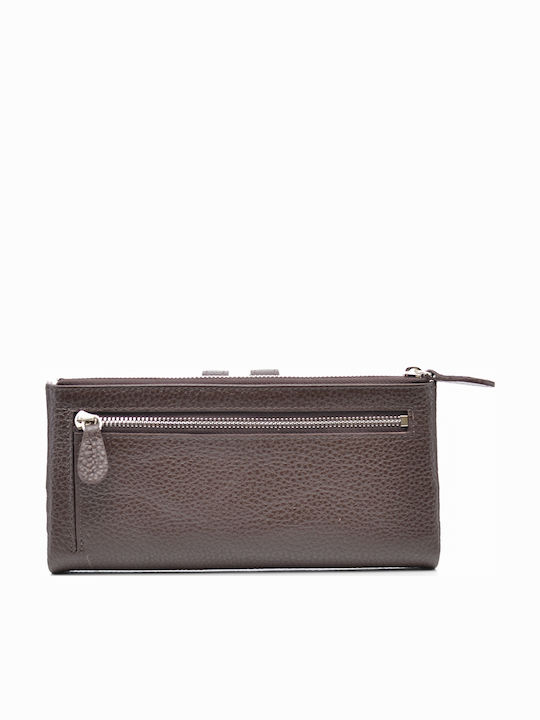 Μεγάλο Δερμάτινο Γυναικείο Πορτοφόλι Καφέ